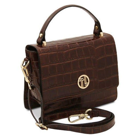 Croque - Croc print leather handbag